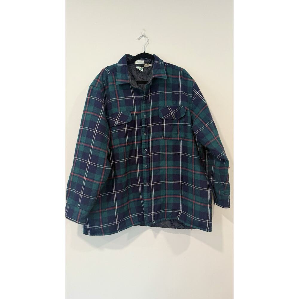 Vintage Men’s Appalachian Trail Quilted Wool Plaid Jacket Shacket Size XXL